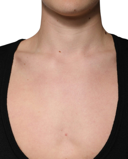 Dolce & Gabbana Black Wool Round Neck Pullover Sweater