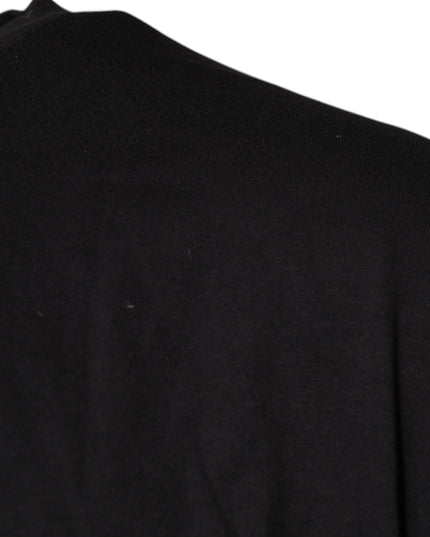 Dolce & Gabbana Black Logo Print Cotton Crew Neck T-shirt