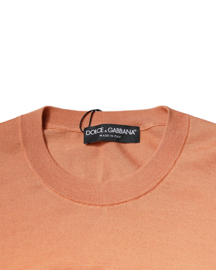 Dolce & Gabbana Beige Wool Crewneck Pullover Cropped Sweater