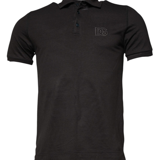 Dolce & Gabbana Dark Gray Collared Short Sleeves Polo T-shirt