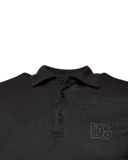 Dolce & Gabbana Dark Gray Collared Short Sleeves Polo T-shirt