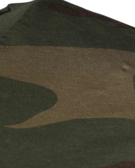 Dolce & Gabbana Multicolor Camouflage Cotton Crew Neck T-shirt