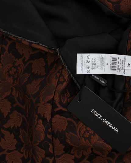 Dolce & Gabbana Brown Floral Brocade Mini Bubble Skirt