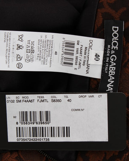 Dolce & Gabbana Brown Floral Brocade Mini Bubble Skirt