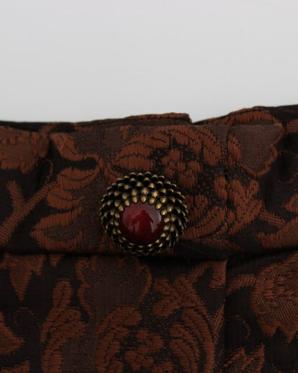 Dolce & Gabbana Brown Floral Brocade Mini Bubble Skirt