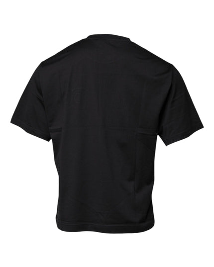Dolce & Gabbana Black DG Logo Print Cotton Crew Neck T-shirt