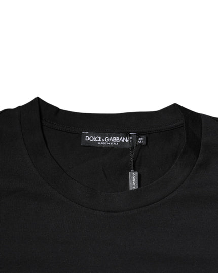 Dolce & Gabbana Black DG Logo Print Cotton Crew Neck T-shirt
