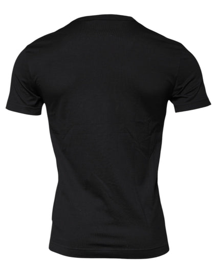 Dolce & Gabbana Black Cotton Crew Neck Short Sleeves T-shirt
