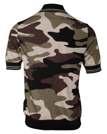 Dolce & Gabbana Multicolor Camouflage Collared Polo T-shirt