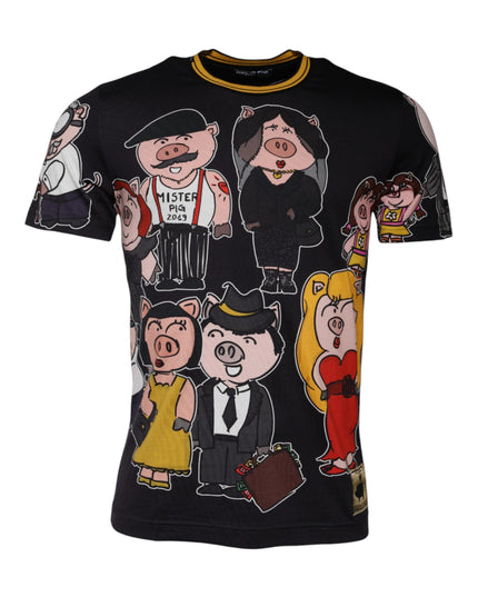 Dolce & Gabbana Black 2019 Year Of The Pig Crew Neck T-shirt