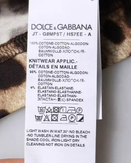 Dolce & Gabbana Brown Leopard Crew Neck Short Sleeve T-shirt