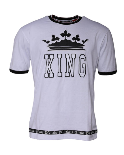 Dolce & Gabbana White Jersey Crew Neck Short Sleeves T-shirt