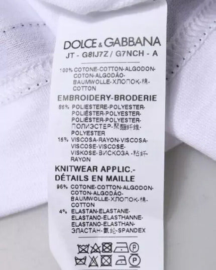 Dolce & Gabbana White Jersey Crew Neck Short Sleeves T-shirt