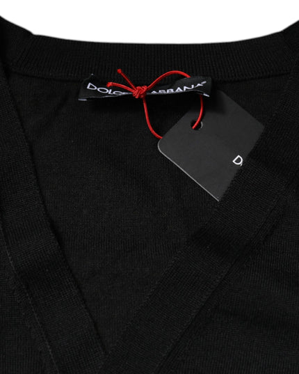Dolce & Gabbana Black Cashmere Button Down Cardigan Sweater