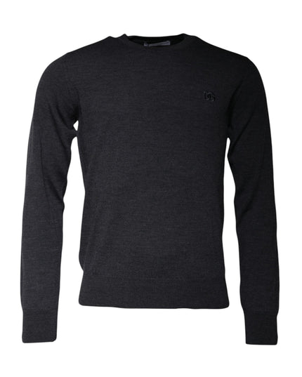 Dolce & Gabbana Dark Gray DG Logo Crew Neck Pullover Sweater
