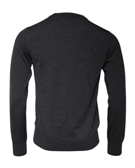 Dolce & Gabbana Dark Gray DG Logo Crew Neck Pullover Sweater