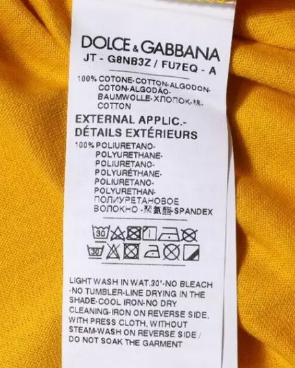 Dolce & Gabbana Dark Yellow Logo Crew Neck Short Sleeves T-shirt