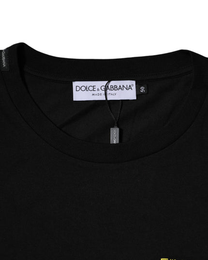 Dolce & Gabbana Black Logo Print Cotton Short Sleeve T-shirt