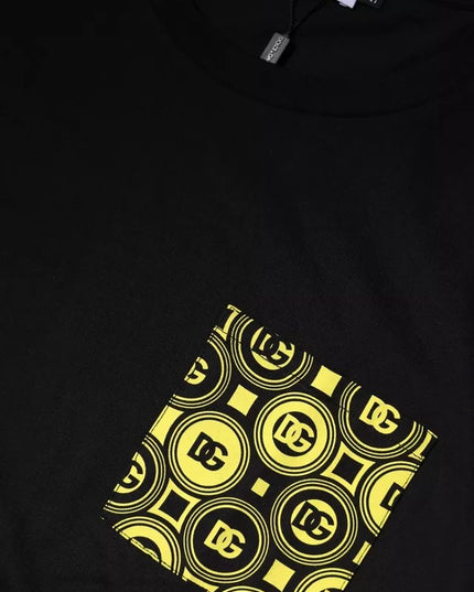 Dolce & Gabbana Black Logo Print Cotton Short Sleeve T-shirt