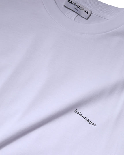 Balenciaga White Logo Cotton Crew Neck Short Sleeves T-shirt