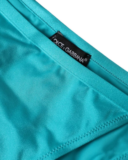Dolce & Gabbana Blue Green Nylon Beachwear Swimwear Bottom Bikini