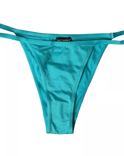 Dolce & Gabbana Blue Green Nylon Beachwear Swimwear Bottom Bikini