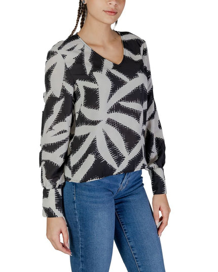 Jacqueline De Yong Black Recycled Polyester Blouse