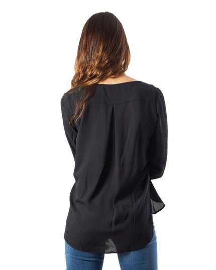 Vila Clothes Black Polyester Blouse