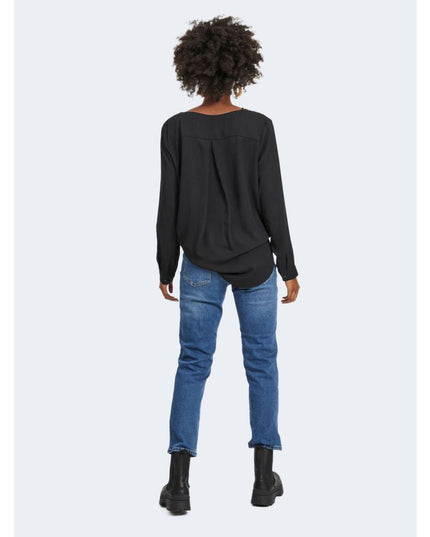 Vila Clothes Black Polyester Blouse