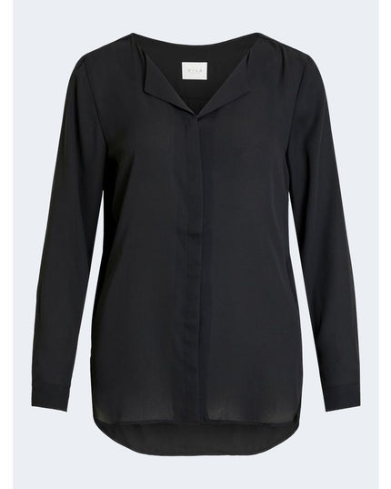 Vila Clothes Black Polyester Blouse