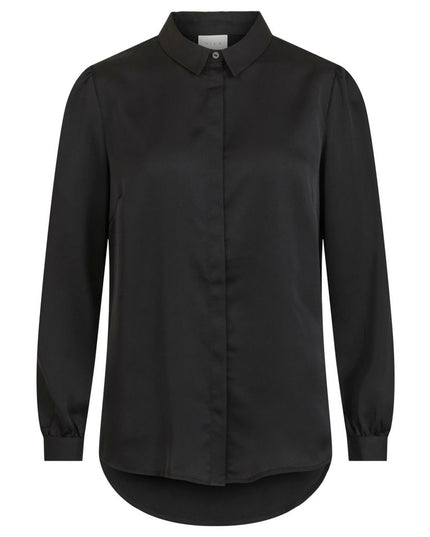 Vila Clothes Black Polyester Blouse