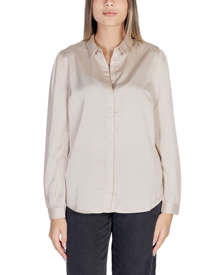 Vila Clothes Gold Polyester Blouse