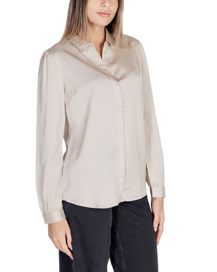 Vila Clothes Gold Polyester Blouse