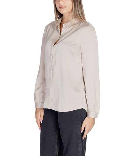 Vila Clothes Gold Polyester Blouse
