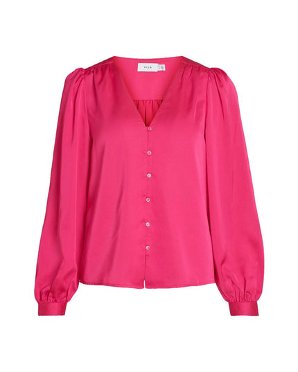 Vila Clothes Pink Polyester Blouse
