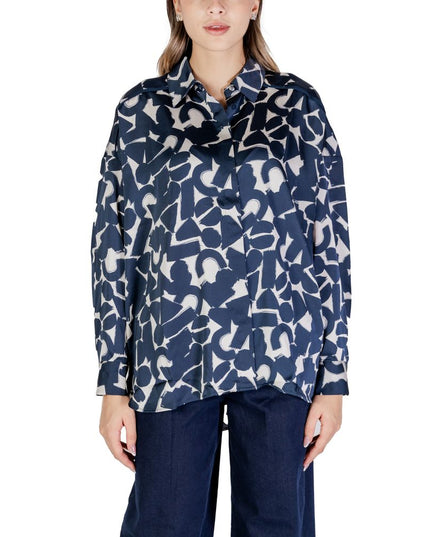 ICHI Blue Polyester Blouse