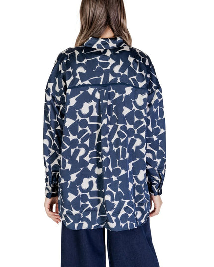 ICHI Blue Polyester Blouse