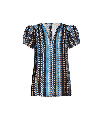 Rinascimento Turquoise Polyester Blouse