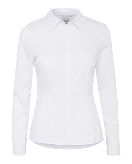ICHI White Cotton Blouse