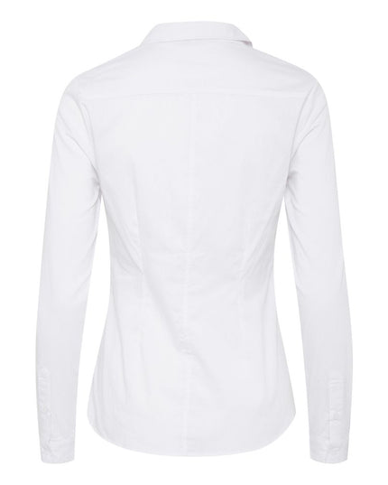 ICHI White Cotton Blouse