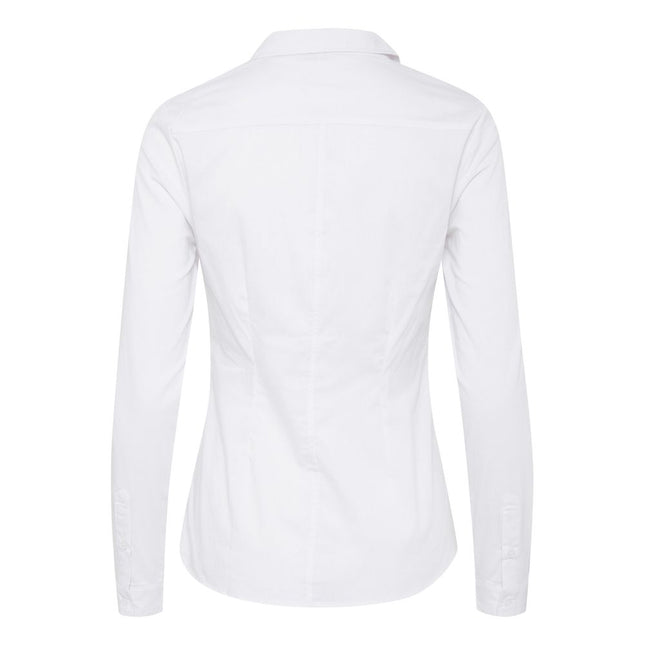 ICHI White Cotton Blouse
