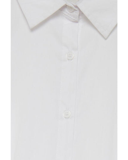 ICHI White Cotton Blouse