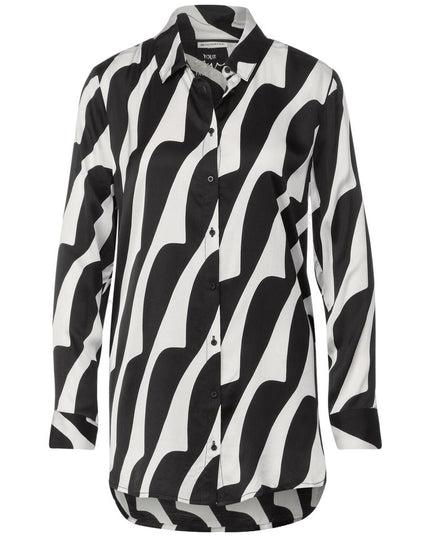 Street One Black And White Viscose Blouse