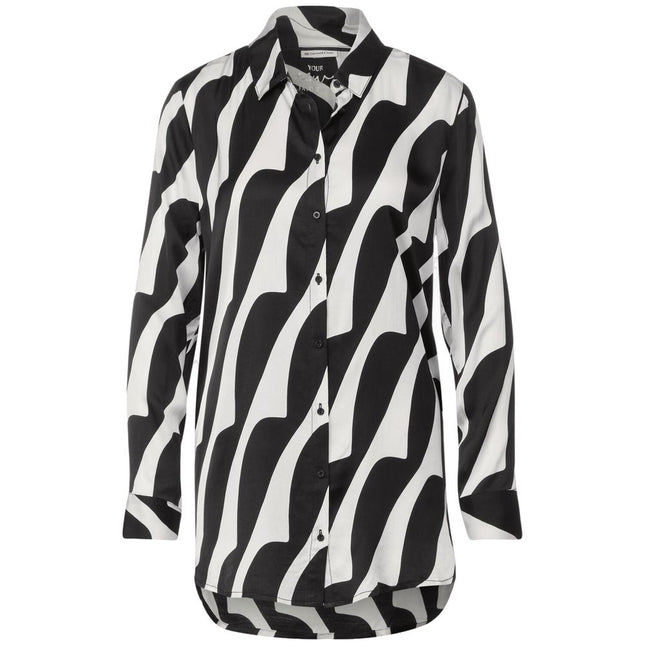 Street One Black And White Viscose Blouse