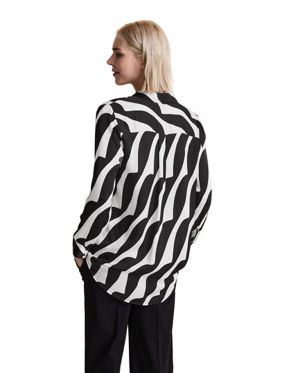 Street One Black And White Viscose Blouse