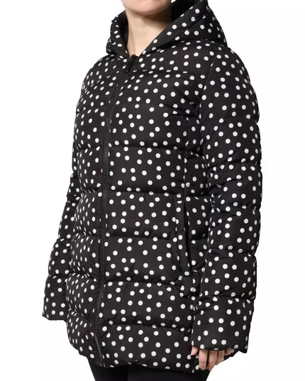 Dolce & Gabbana Black Polyester Hooded Reversible Jacket