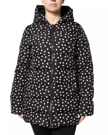 Dolce & Gabbana Black Polyester Hooded Reversible Jacket