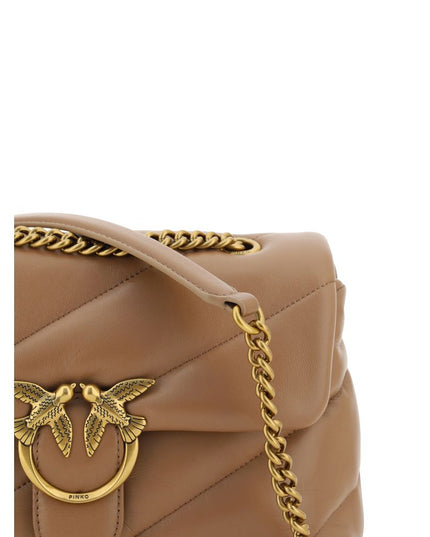 PINKO Brown Calf Leather Bos Taurus Shoulder Bag