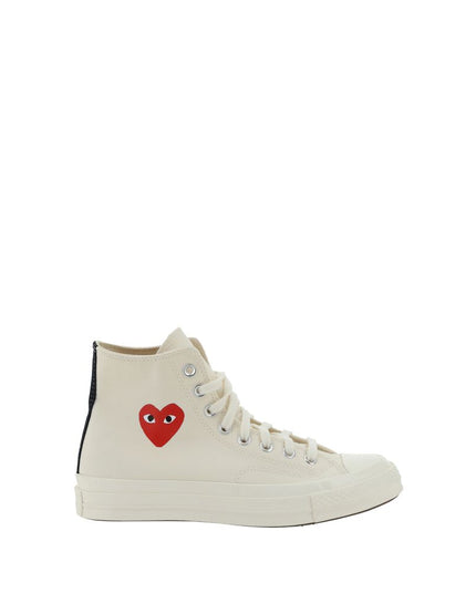 Comme Des Garçons Play x Converse White Rubber High Top Sneakers