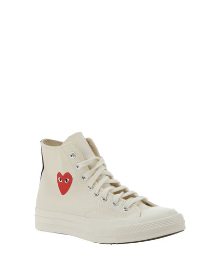 Comme Des Garçons Play x Converse White Rubber High Top Sneakers